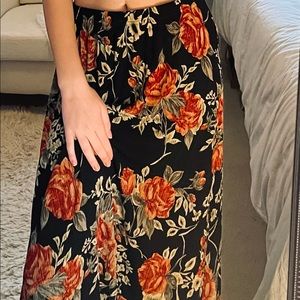 Coldwater Creek Vintage Rose Maxi Skirt